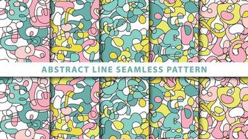 Collection abstract line seamless pattern vector