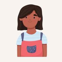 African girl schoolgirl. Vector illustration