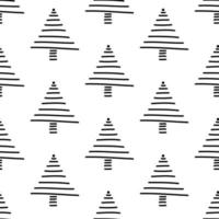 Seamless pattern made from doodle abstract fir trees vector