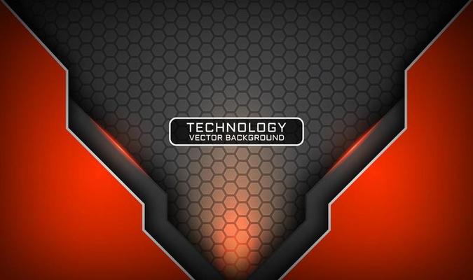 Abstract 3d orange technology background with light effect decoration