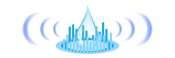 water drop with sound symbol vector