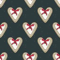 Seamless pattern of happy Christmas gingerbread cookies vector