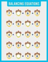 Educational math game for children. Addition for preschool children. vector