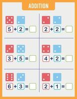 juego educativo de matemáticas para niños. Además para niños en edad preescolar. vector