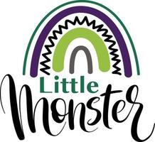Little monster with rainbow - children Halloween design for clothes