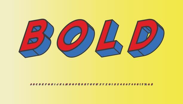 3d font Abstract modern alphabet and  fonts. vector