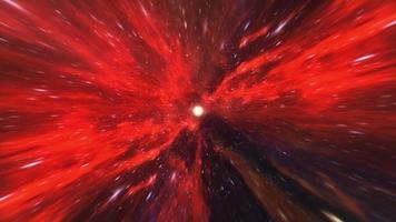 Red hyperspace worm hole tunnel loop space vortex video