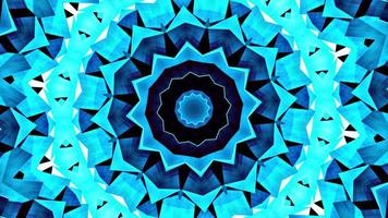 Loop digital art blue star kaleidoscope sequence pattern video