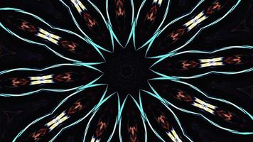 Loop rotation visual art multicolored star shape kaleidoscope video