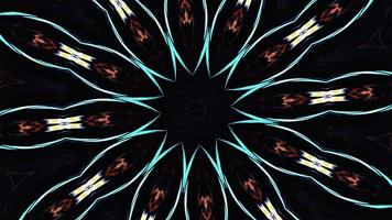 Loop rotation visual art multicolored star shape kaleidoscope video