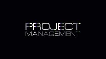 Projektmanagement-Glitch-Texteffekt mit silbernem Licht video