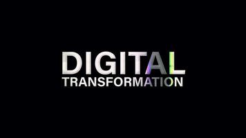 efecto de texto de falla de transformación digital lazo de luz plateada video
