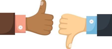 Thumbs up and down vector