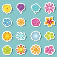 vector de conjunto de iconos de flores