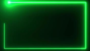 Green neon border background wit flare head video