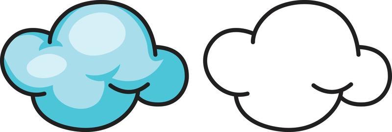 colorful and black and white cloud for coloring book