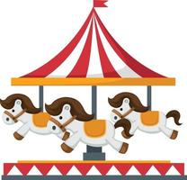 Vintage merry-go-round carousel vector