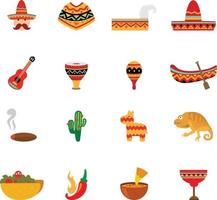 mexico icons vector