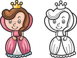 colorful and black and white queen for coloring book