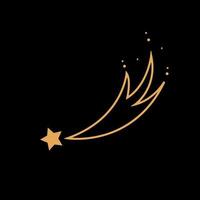 estrella con cola, cometa. símbolo mágico y astrológico vector