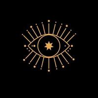 magic eye tarot. Tattoo, astrology, alchemy, boho and magic symbol vector
