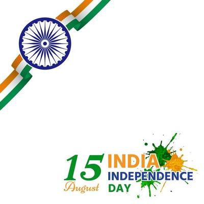 Indian independence day ribbon frame