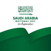 día nacional de arabia saudita verde y cinta vector