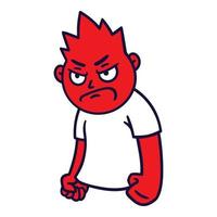 Man with angry emotion. Mad emoji avatar. vector