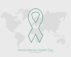 vector de cinta de trazo del día mundial de la salud mental