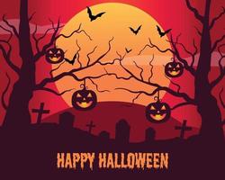 feliz halloween saludo plantilla vector