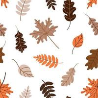 pattern with fallen leaves on a white background vector