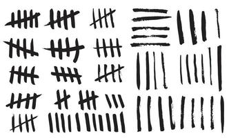 Tally marks. Counting signs on the walls of the prison. Notches vector