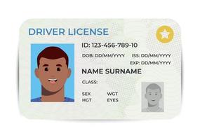 Drivers License. A plastic identity card. Vector