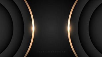 abstract rounded black and gold background vector