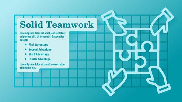 Teamwork Completing Each Other Presentation Template vector