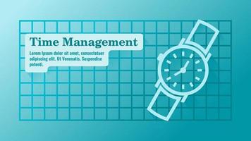 Time Management with Watch Presentation Template vector