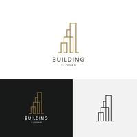 Building logo design inspiration in monoline style vector