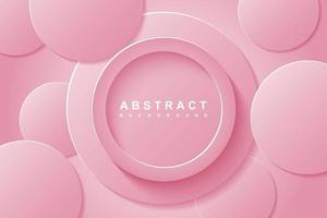 Abstract Background with 3d circle pink papercut layer vector