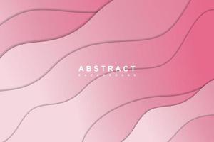 Abstract gradient pink background with paper cut wavy layered vector