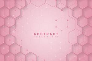 Abstract hexagonal gradient pink background vector