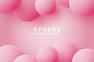 Abstract 3d sphere shape pink background vector