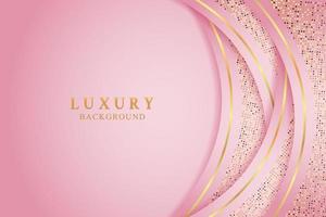 Elegante fondo de lujo rosa con textura de oro brillante y brillo. vector