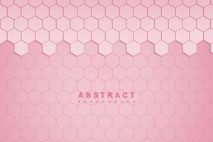Abstract pink 3d hexagonal honeycomb technology background vector