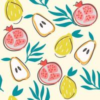 Seamless vector pattern with fruits