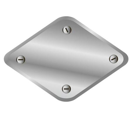Shiny metal plate isolated on white background