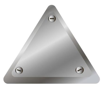 Shiny metal plate isolated on white background