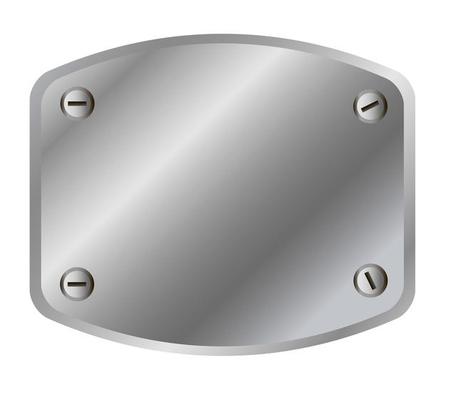 Shiny metal plate isolated on white background