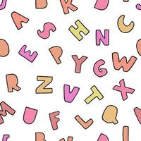 Seamless background with colorful letters. Alphabet vector