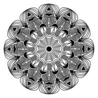 mandala meditación ornamental redondo henna abstracto arte lineal vector