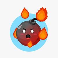 Angry bomb character vector
